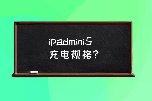 mini5充电器多少瓦 ipadmini5充电规格？