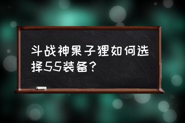 斗战神55套装有必要做吗 斗战神果子狸如何选择55装备？