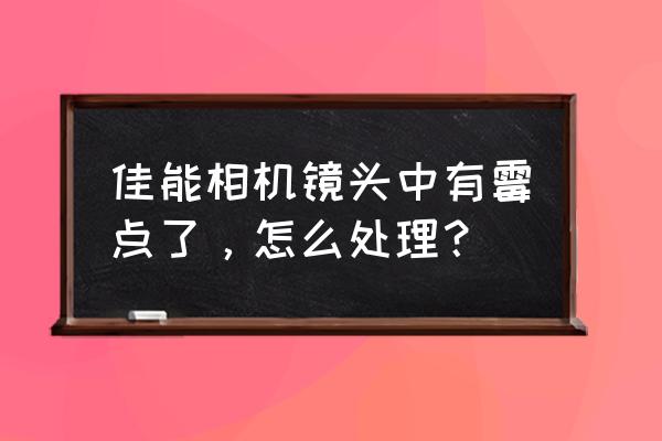 佳能单反镜头发霉怎么办 佳能相机镜头中有霉点了，怎么处理？