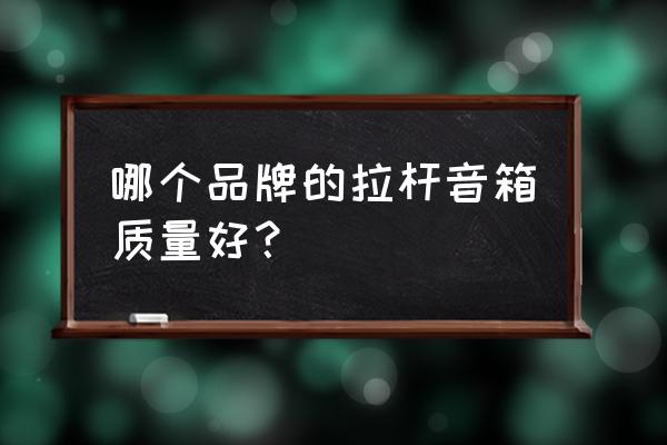 什么品牌拉杆音箱好 哪个品牌的拉杆音箱质量好？