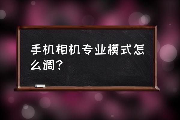 xr相机专业模式怎么打开 手机相机专业模式怎么调？