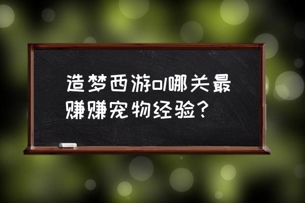 造梦西游ol哪个关卡经验高 造梦西游ol哪关最赚赚宠物经验？
