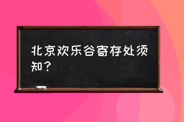 北京欢乐谷的攻略地图 北京欢乐谷寄存处须知？