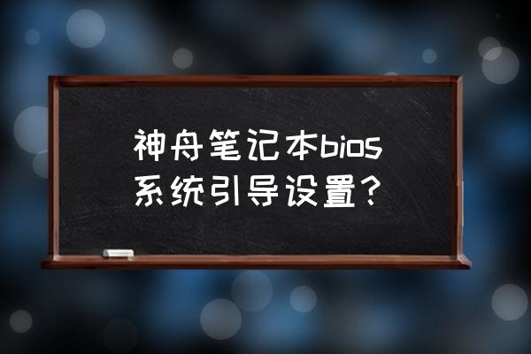 神舟电脑怎么进入u盘重装系统 神舟笔记本bios系统引导设置? 神舟电脑怎么进入u盘重装系统 神舟笔记本bios系统引导设置?