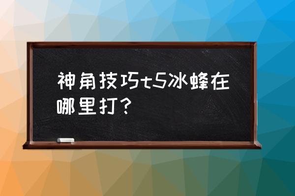 神角技巧地图工具 神角技巧t5冰蜂在哪里打？