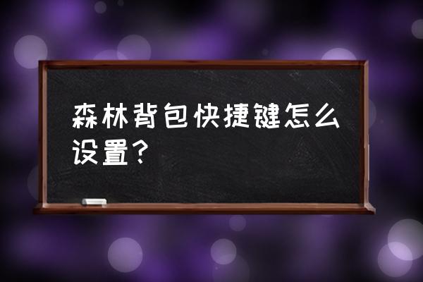 王者荣耀背包操作设置在哪 森林背包快捷键怎么设置? 王者荣耀背包操作设置在哪 森林背包快捷键怎么设置?