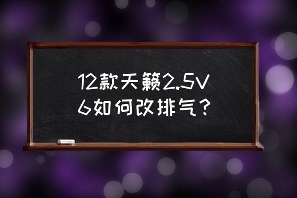 排气管三段分解图 12款天籁2.5V6如何改排气？