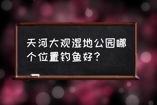 广州大观湿地公园怎么去 天河大观湿地公园哪个位置钓鱼好？