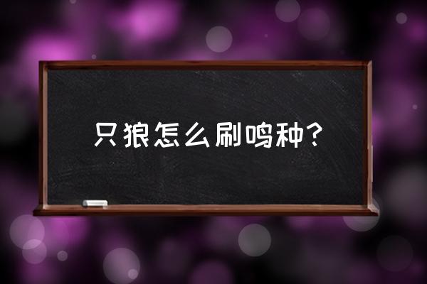只狼轿子触发不了剧情 只狼怎么刷鸣种? 只狼轿子触发不了剧情 只狼怎么刷鸣种?